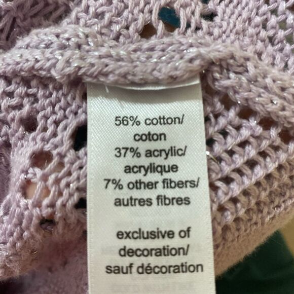 Studio Y size XS never worn keyhole long sleeve lilac sweater with black bow - Picture 9 of 9